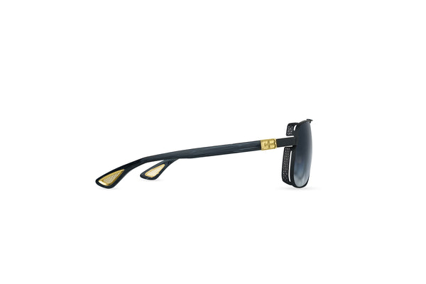 BUGATTI - 100 (24K Yellow Gold/Black Horn Acetate | Vintage Green Lens)