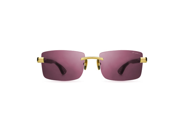BUGATTI - 36C (24K Yellow Gold/Black Pearl Acetate | Burgundy Lens)