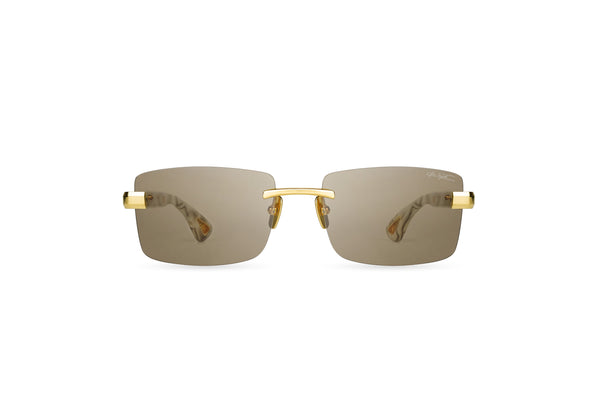 BUGATTI - 36C (24K Yellow Gold/White Pearl Acetate | Light Brown Lens)