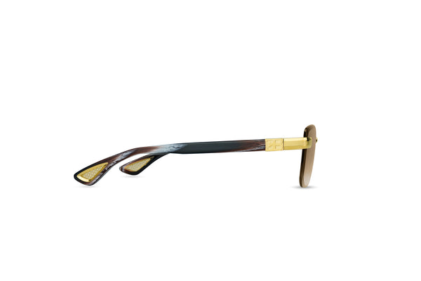 BUGATTI - 36H (24K Yellow Gold/Classic Horn Acetate | Brown Gradient Lens)
