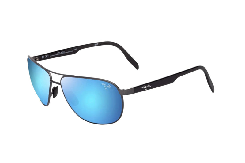 Maui Jim - Castles (Matte Dark Ruthenium with Black | Blue Hawaii)