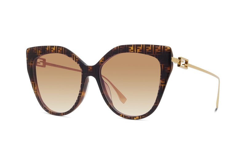 Fendi Baguette Havana Cat Eye Sunglasses