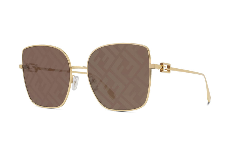 Baguette Square Sunglasses (Shiny Endura Gold | Brown Mirror  display picture 1