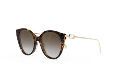 Fendi Baguette Havana Round Sunglasses