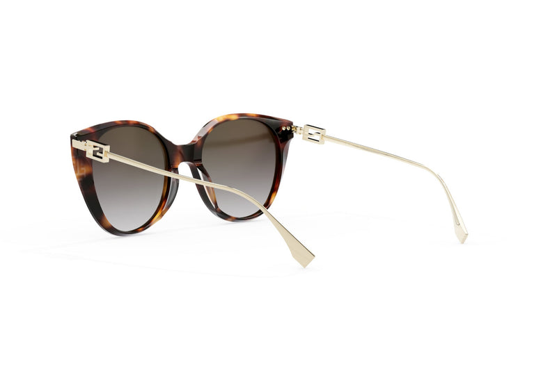 Fendi Baguette Havana Round Sunglasses