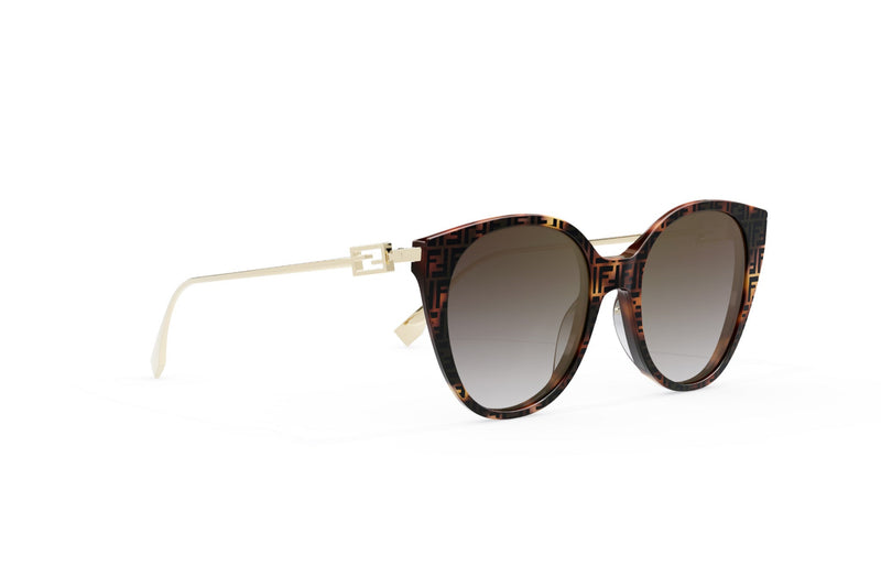 Fendi Baguette Havana Round Sunglasses