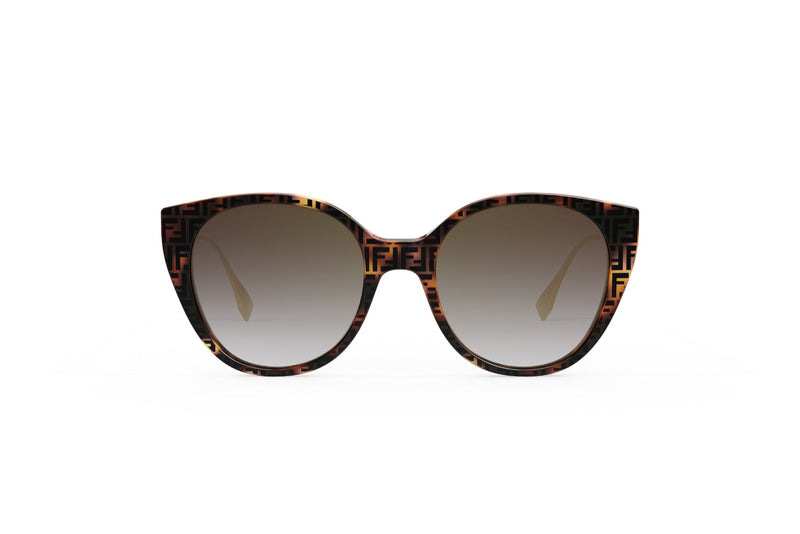 Fendi Baguette Havana Round Sunglasses
