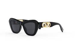 O'Lock Black Rectangular Sunglasses