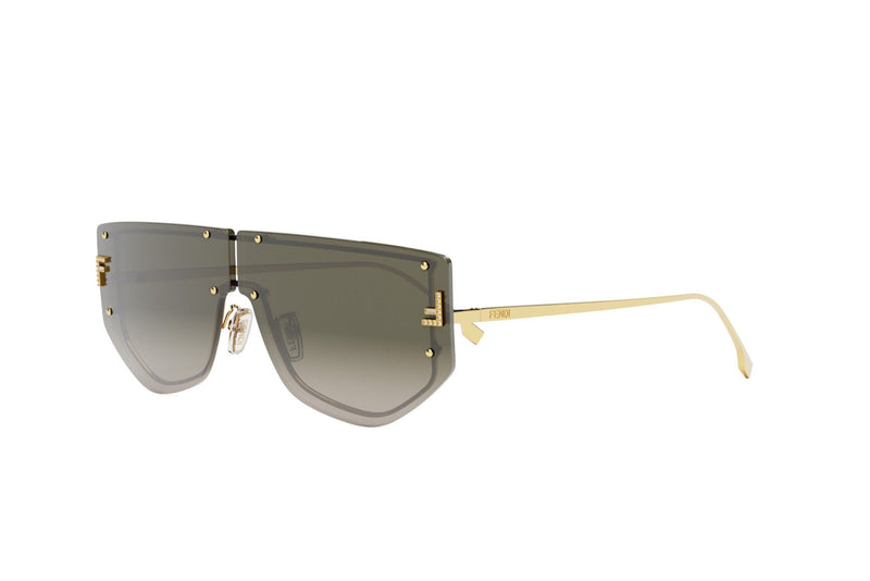 Fendi Gold Square Sunglasses with Gradient Gray Lenses Fendi - Fendi First - Oversized Square Sunglasses - Gold  main image 3