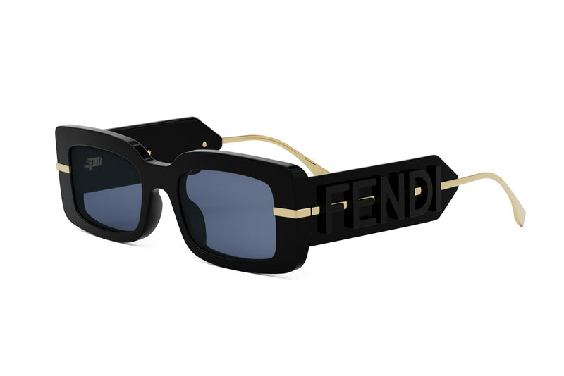 Fendigraphy Black Rectangular Sunglasses – Good See Co.
