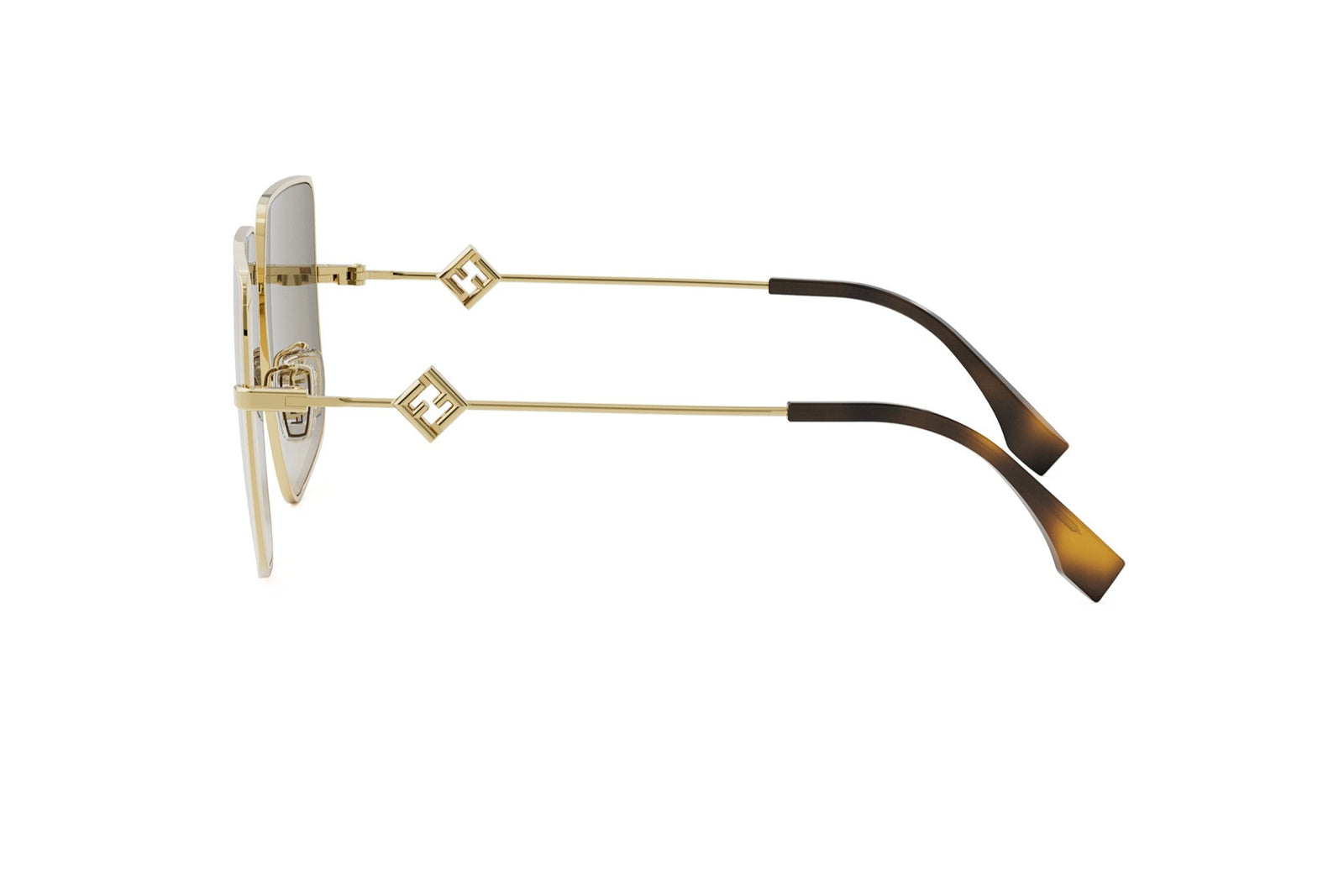 Fendi ゴールド ラージ スクエア メガネ Fendi Yellow Square Sunglasses – Good See Co.