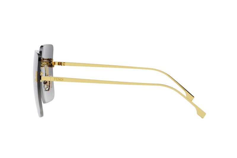 Fendi First Crystal Gold Square Sunglasses
