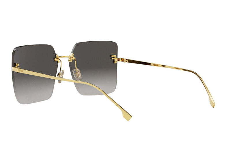 Fendi First Crystal Gold Square Sunglasses
