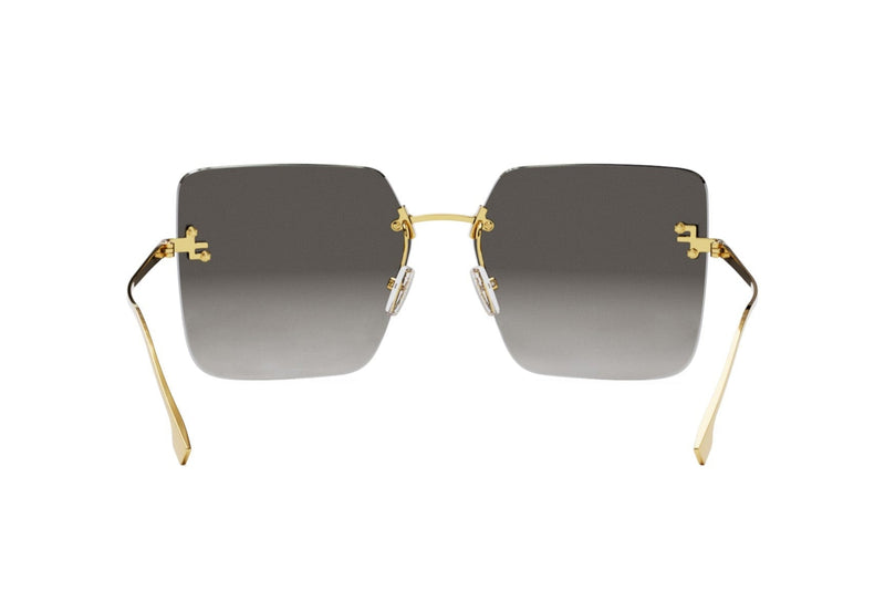 Fendi First Crystal Gold Square Sunglasses