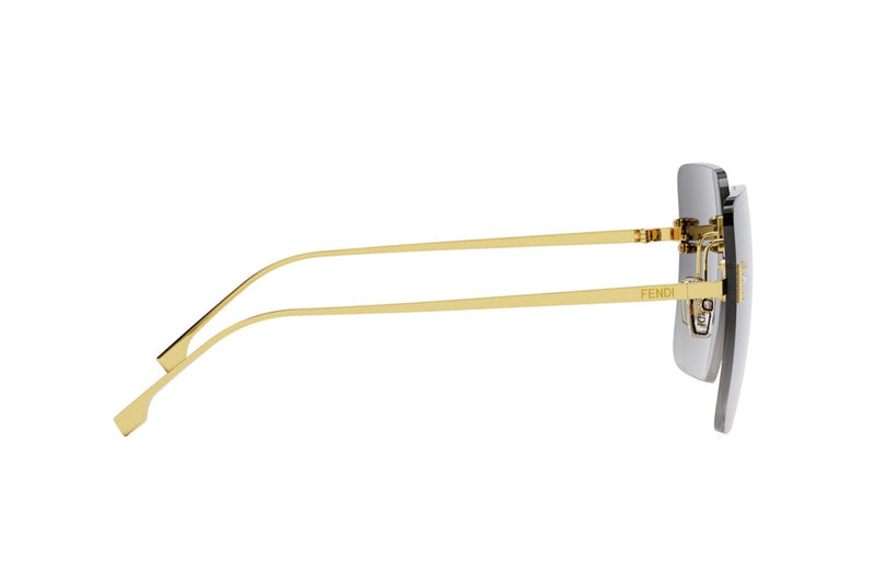 Fendi First Crystal Gold Square Sunglasses