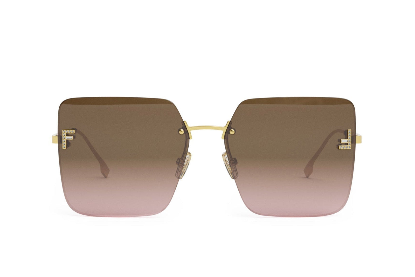 Fendi First Crystal Gold Square Sunglasses – Good See Co