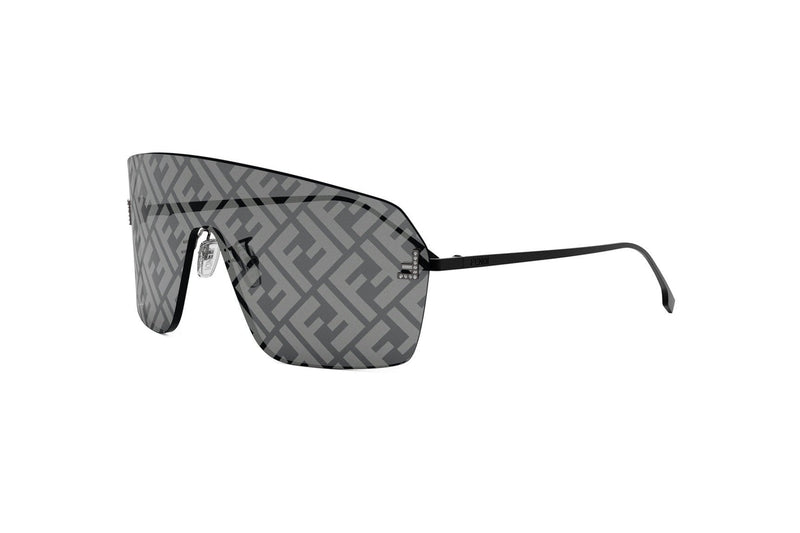 Fendi First Crystal Black Rectangular Sunglasses