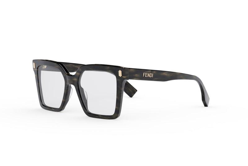 Fendi Bold Grey Square Eyeglasses
