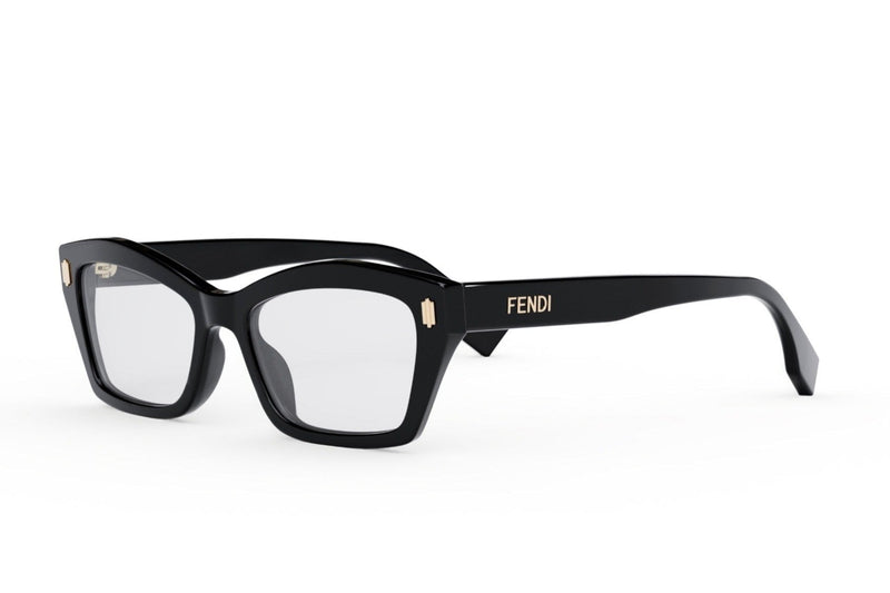 Fendi Bold Black Rectangular Eyeglasses