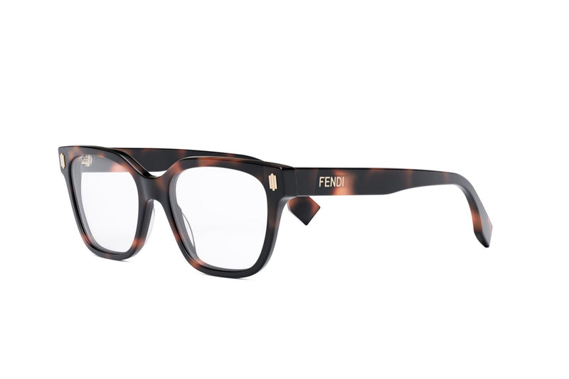 Fendi Bold Havana Square Eyeglasses