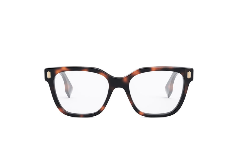 Fendi Bold Havana Square Eyeglasses
