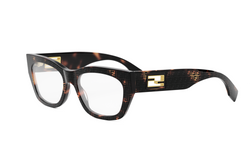 Baguette Havana Rectangular Eyeglasses