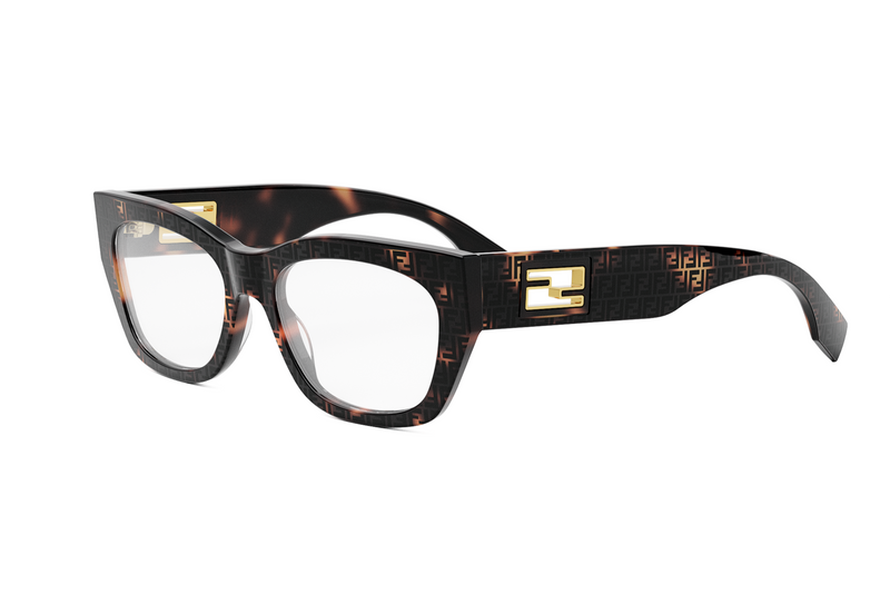 Baguette Havana Rectangular Eyeglasses
