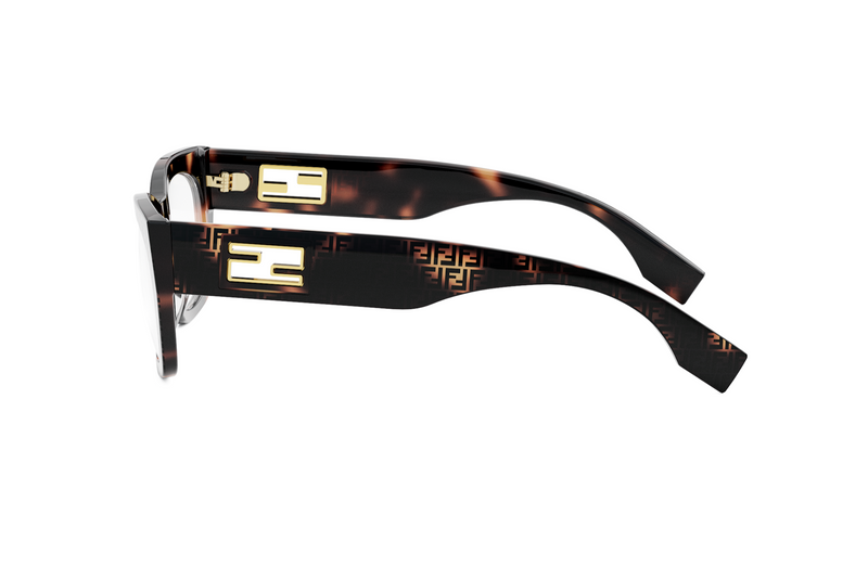 Baguette Havana Rectangular Eyeglasses