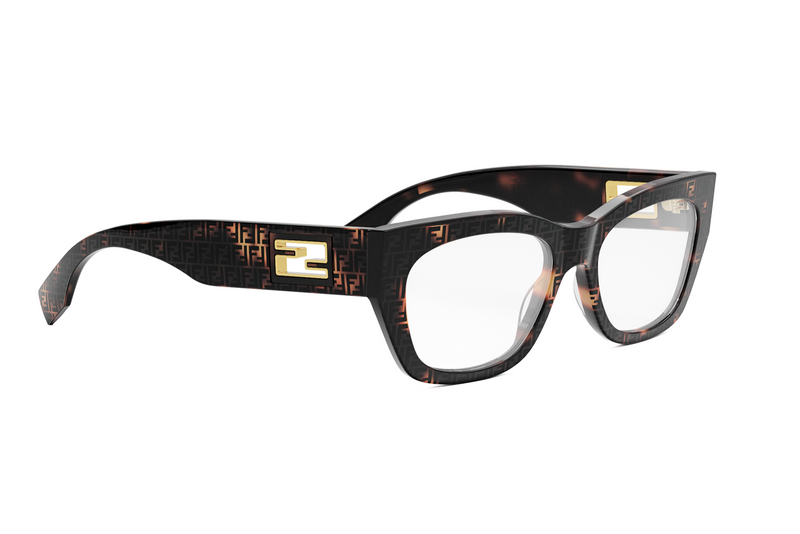 Baguette Havana Rectangular Eyeglasses