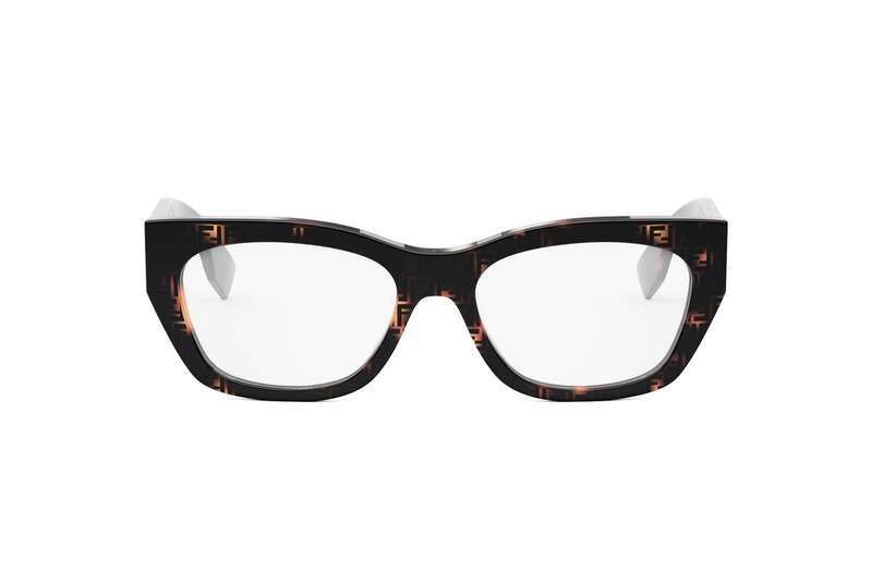Baguette Havana Rectangular Eyeglasses