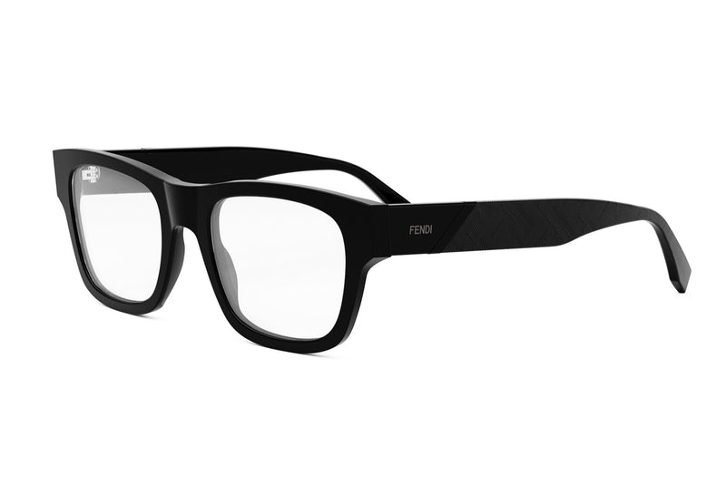 Fendi Diagonal Black Rectangular Eyeglasses