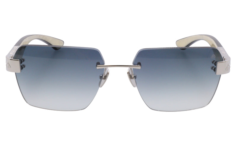 Maybach Eyewear - The Magic I (Palladium/Deep Sea Blue/Walnut Wood)