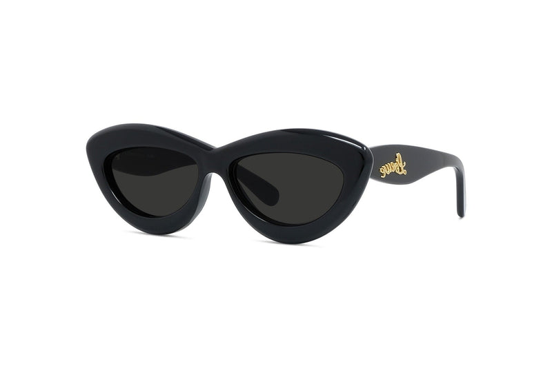 Curvy Black Cat Eye Sunglasses