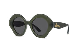 Curvy Green Geometric Sunglasses