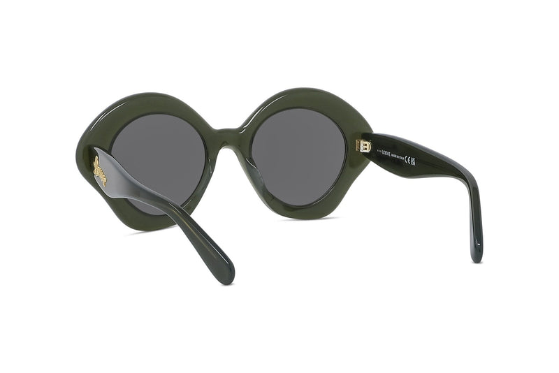 Curvy Green Geometric Sunglasses