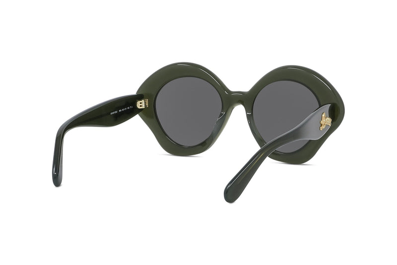 Curvy Green Geometric Sunglasses