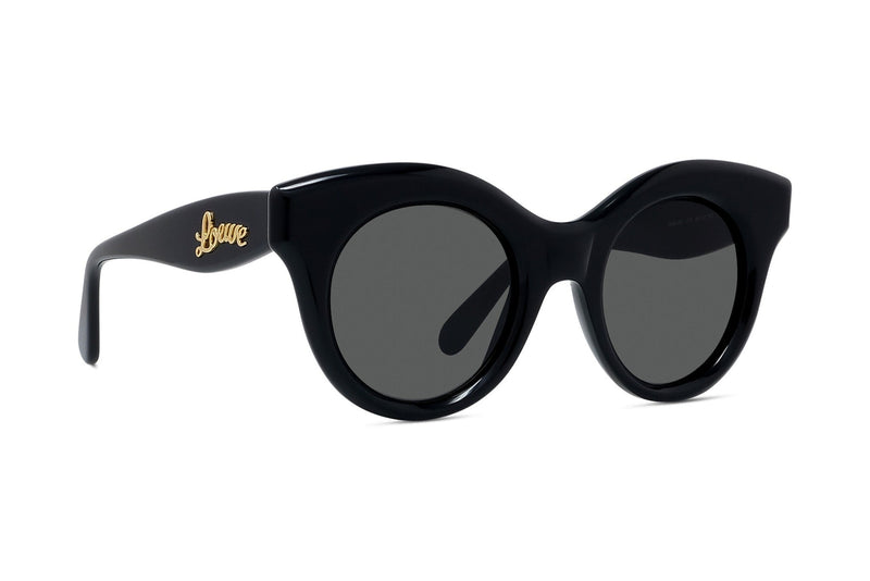 Curvy Black Round Sunglasses