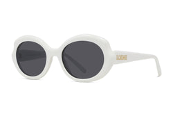 Slim White Geometric Sunglasses