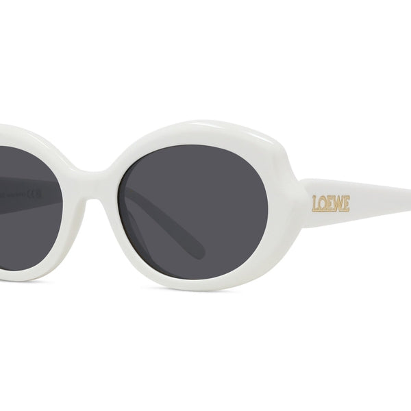 Loewe LW40135I 25A Sunglasses Ivory Round Frame, Smoke Lenses Loewe - Slim Round Sunglasses – Good See Co main image 2