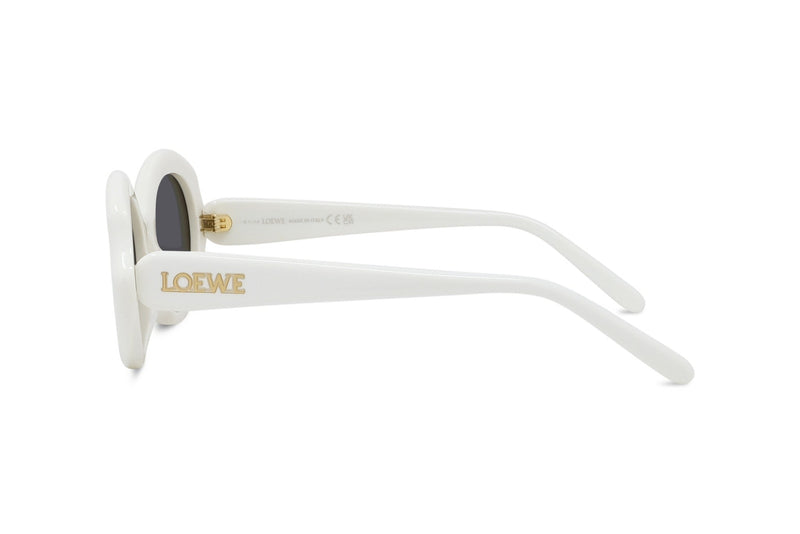Slim White Geometric Sunglasses