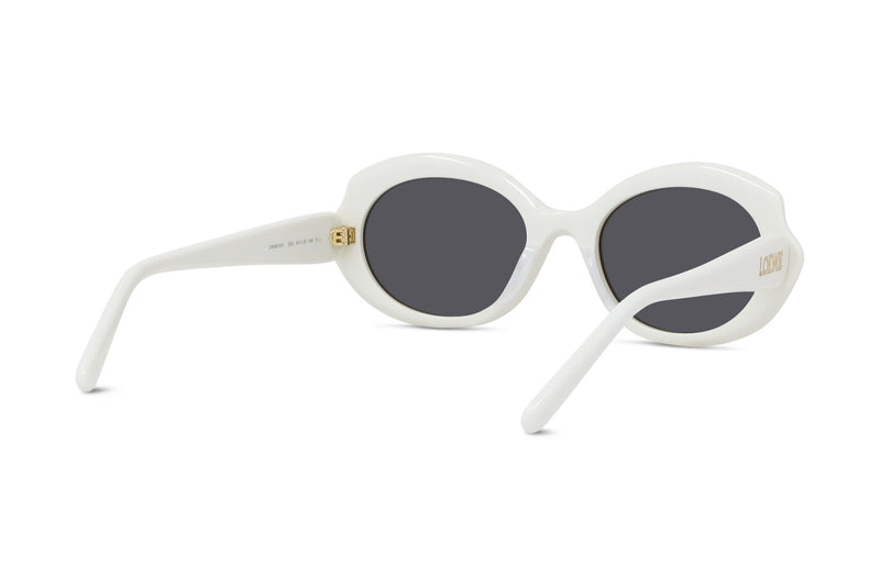 Slim White Geometric Sunglasses