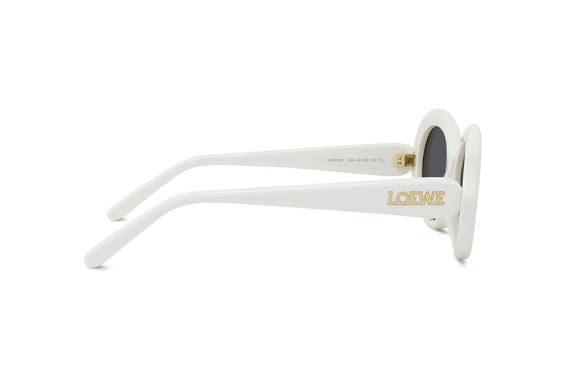 Slim White Geometric Sunglasses