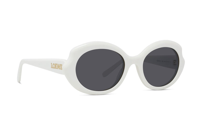 Slim White Geometric Sunglasses