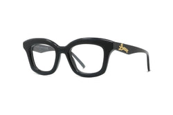 Curvy Black Square Eyeglasses