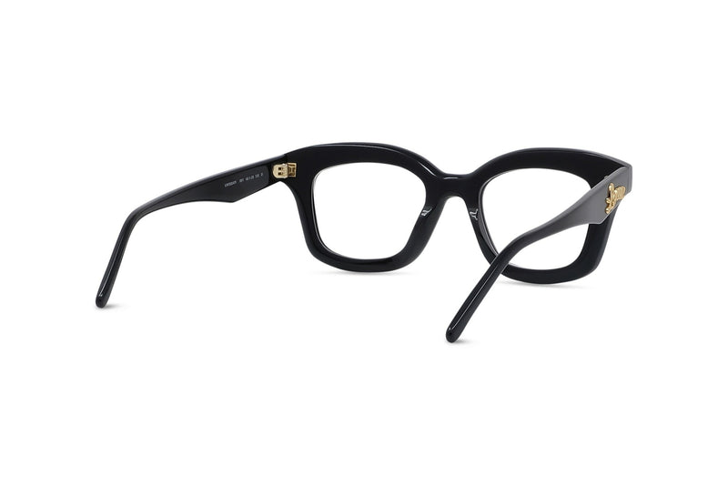 Curvy Black Square Eyeglasses