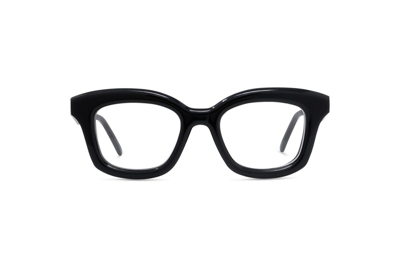 Curvy Black Square Eyeglasses