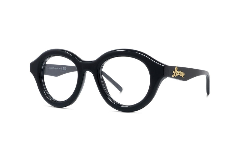 Curvy Black Round Eyeglasses