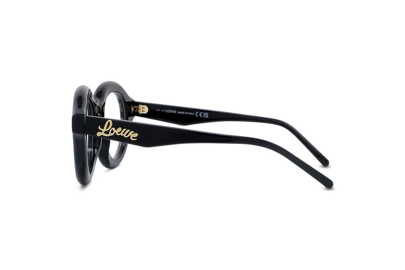Curvy Black Round Eyeglasses