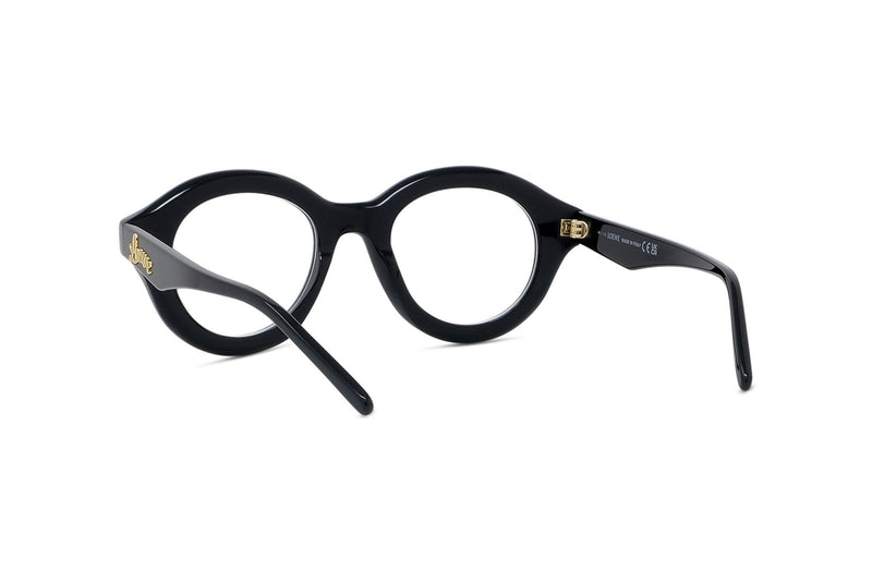 Curvy Black Round Eyeglasses