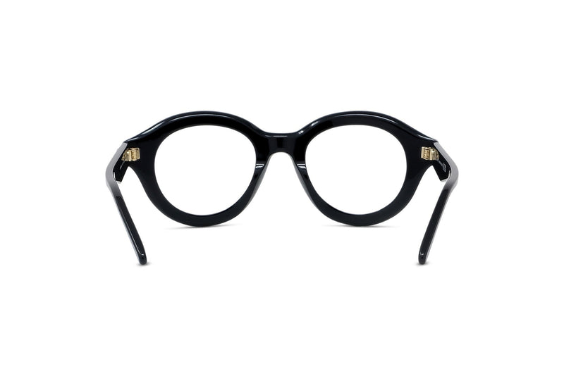 Curvy Black Round Eyeglasses